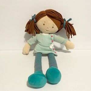 HAPE Soft Baby Doll w American Girl Wellie Wishers Snow Much Fun Knit Dress Lot